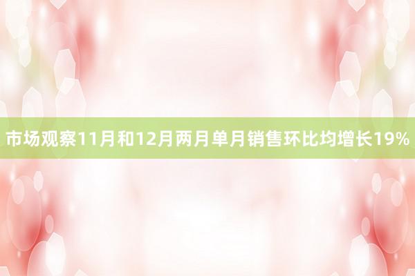 市场观察11月和12月两月单月销售环比均增长19%