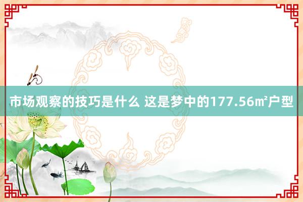 市场观察的技巧是什么 这是梦中的177.56㎡户型