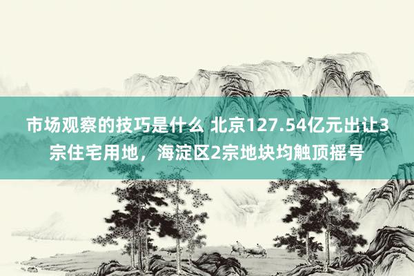 市场观察的技巧是什么 北京127.54亿元出让3宗住宅用地，海淀区2宗地块均触顶摇号