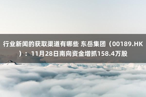 行业新闻的获取渠道有哪些 东岳集团（00189.HK）：11月28日南向资金增抓158.4万股