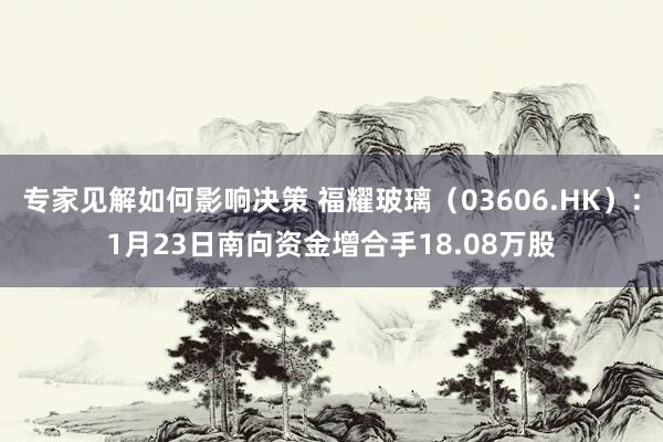 专家见解如何影响决策 福耀玻璃（03606.HK）：1月23日南向资金增合手18.08万股