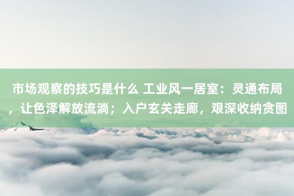 市场观察的技巧是什么 工业风一居室：灵通布局，让色泽解放流淌；入户玄关走廊，艰深收纳贪图