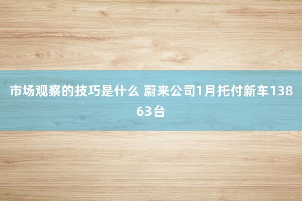 市场观察的技巧是什么 蔚来公司1月托付新车13863台