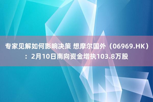 专家见解如何影响决策 想摩尔国外（06969.HK）：2月10日南向资金增执103.8万股