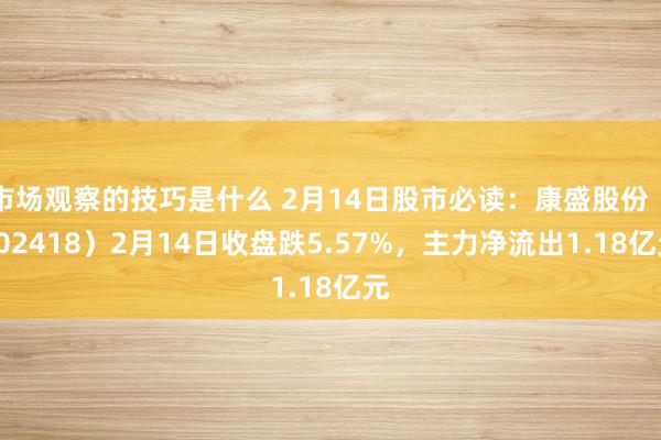 市场观察的技巧是什么 2月14日股市必读：康盛股份（002418）2月14日收盘跌5.57%，主力净流出1.18亿元