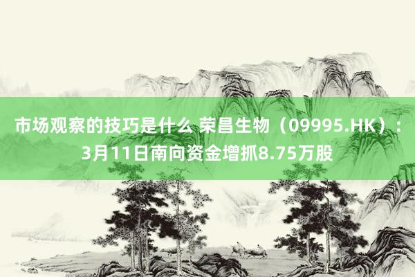 市场观察的技巧是什么 荣昌生物（09995.HK）：3月11日南向资金增抓8.75万股