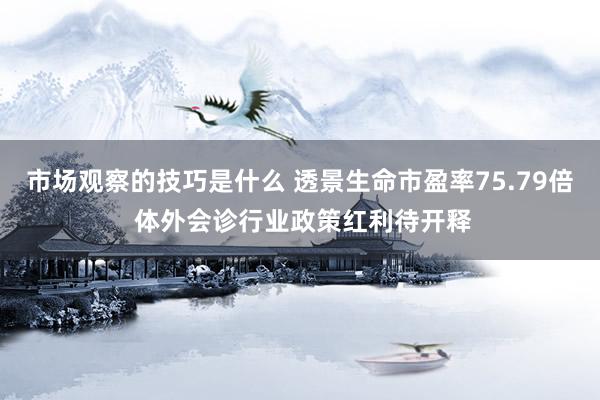 市场观察的技巧是什么 透景生命市盈率75.79倍 体外会诊行业政策红利待开释