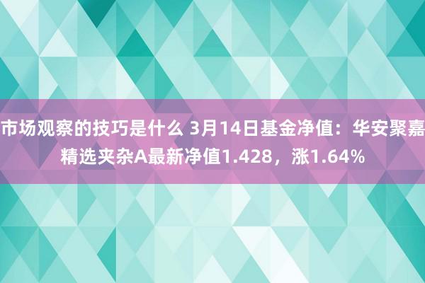 市场观察的技巧是什么 3月14日基金净值：华安聚嘉精选夹杂A最新净值1.428，涨1.64%